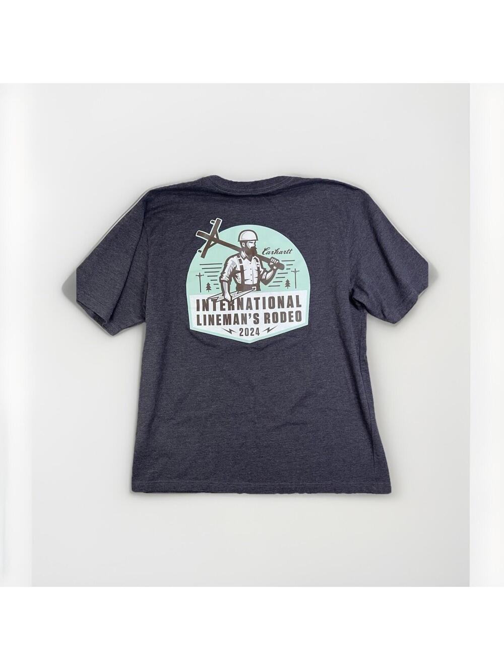 Carhartt International Lineman’s Rodeo Gray Large Loose Fit Pocket‎ T Shirt